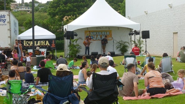 A beautiful evening for a “concert on the green”.