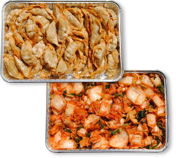 Traditional Korean food in party pans