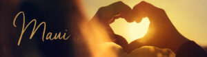 Kokua for Maui - two hands form the shape of a heart
